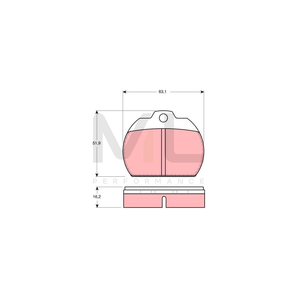 TRW Gdb591 Brake Pad Set Not Prepared For Wear Indicator