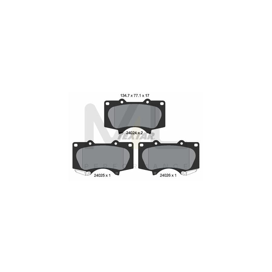 TEXTAR 2402403 Brake pad set with acoustic wear warning