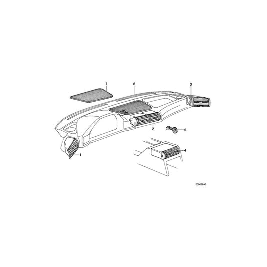 Genuine BMW 64228138558 E34 Fresh Air Grille SILBERGR.DUNKEL (Inc. M5 & 525td)