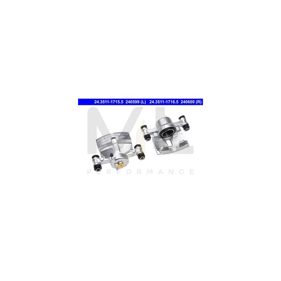 ATE 24.3511-1715.5 Brake Caliper for KIA Picanto I (SA) without holder