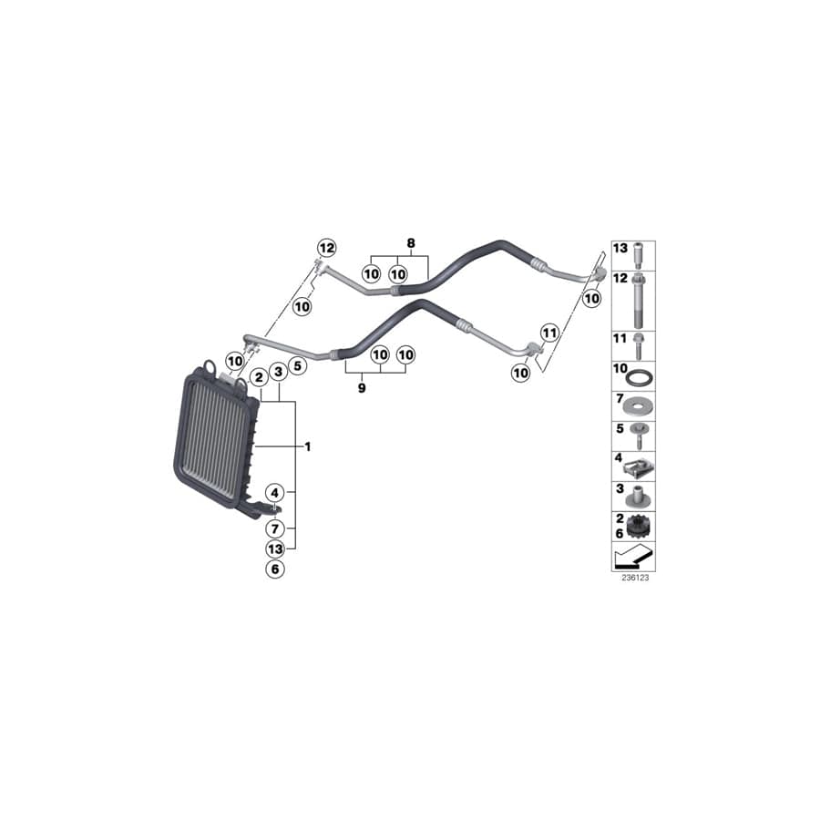 Genuine BMW 17217601536 F25 F26 Engine Oil Cooler (Inc. X4 M40iX, X4 35iX & X3 35iX)