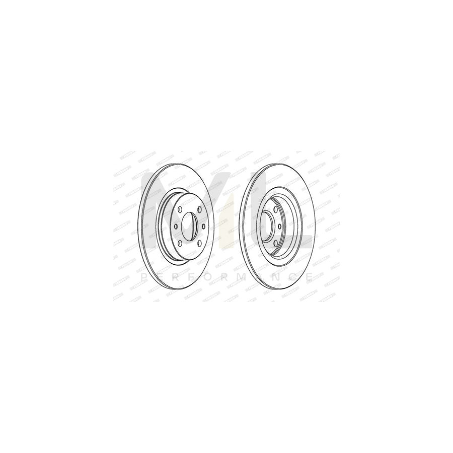 Ferodo Premier Coat+ Disc DDF141C Brake Disc Solid, Coated, With Bolts/Screws  - Pair