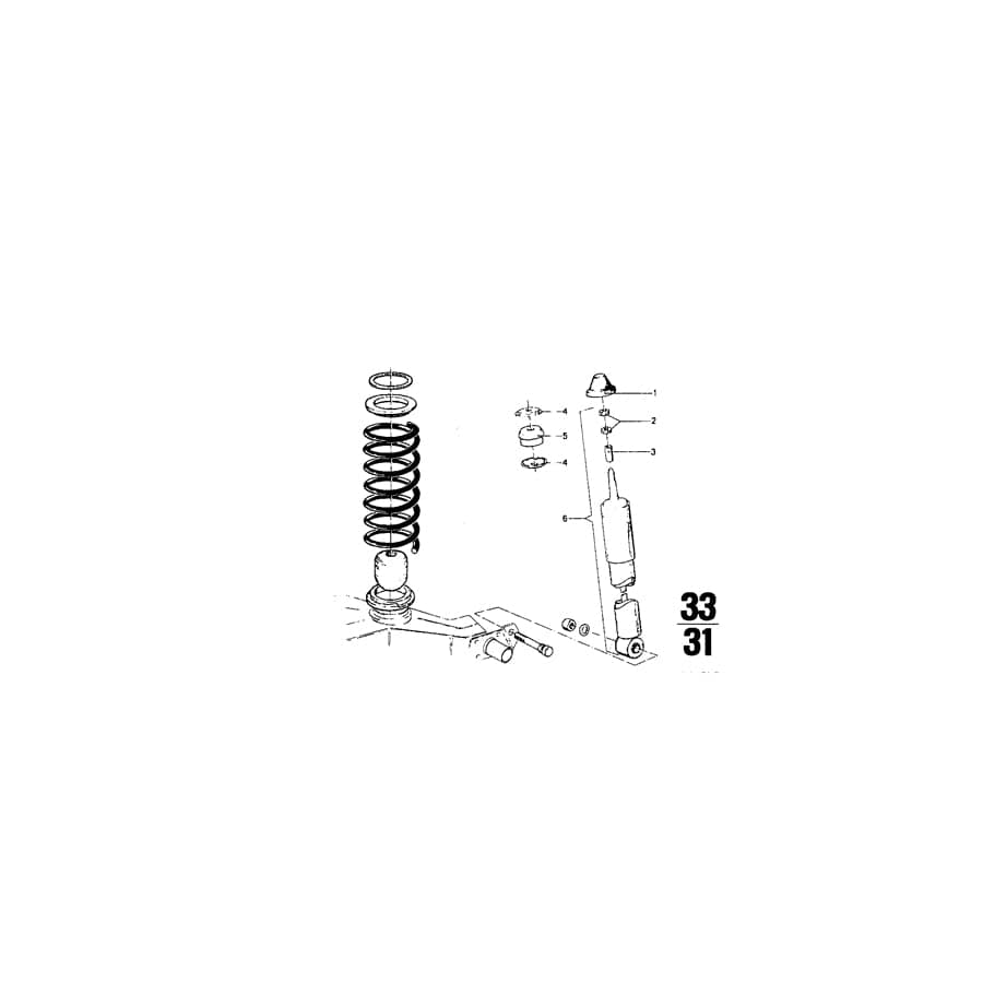 Genuine BMW 33521114383 Shock Absorber, Rear BILSTEIN (Inc. 2000, 2002 & 2002tii)