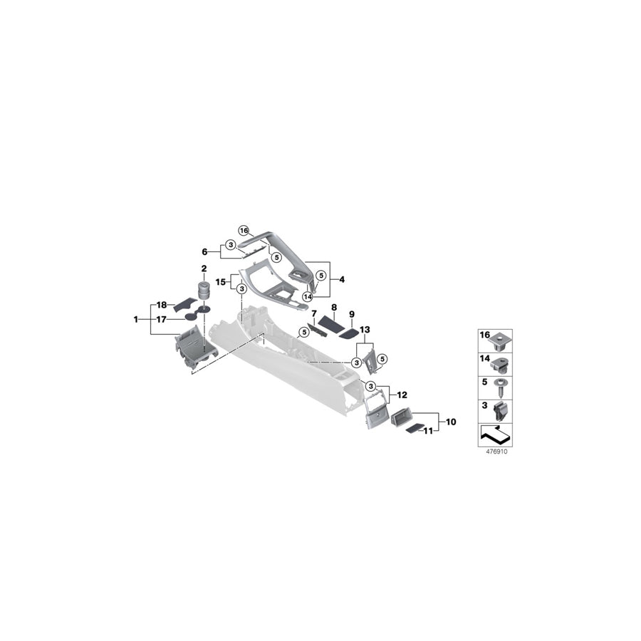 Genuine BMW 51166841183 F48 F39 Clasp With Seam OYSTER (Inc. X1 18d, X2 28iX & X2 20dX)