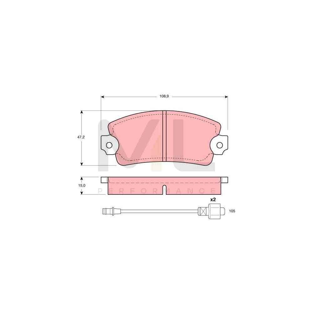 TRW Gdb172 Brake Pad Set For Alfa Romeo 33 Incl. Wear Warning Contact
