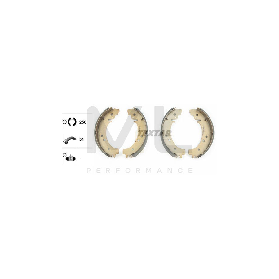 TEXTAR 91029100 Brake Shoe Set without handbrake lever