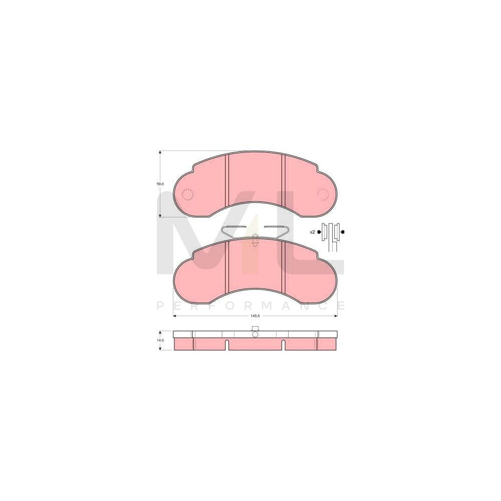 TRW Gdb950 Brake Pad Set Not Prepared For Wear Indicator
