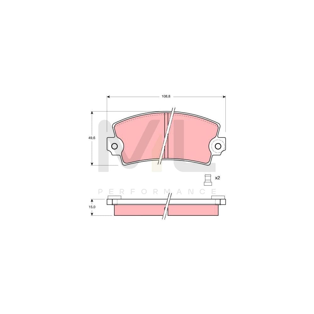 TRW Gdb147 Brake Pad Set Not Prepared For Wear Indicator