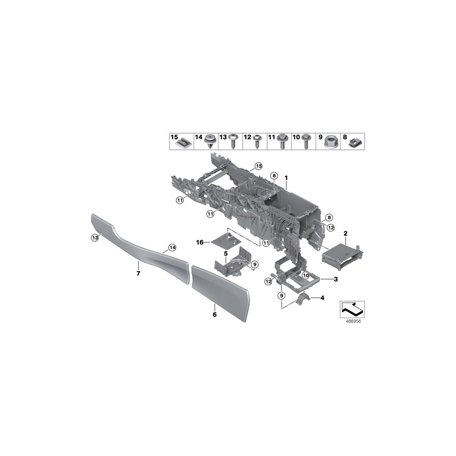 Genuine BMW 51166834716 F15 Trim Panel, Center Console, Rear Right SCHWARZ (Inc. X5 25dX, X6 M & X5 40eX)