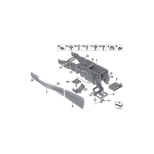 Genuine BMW 51166834716 F15 Trim Panel, Center Console, Rear Right SCHWARZ (Inc. X5 25dX, X6 M & X5 40eX)