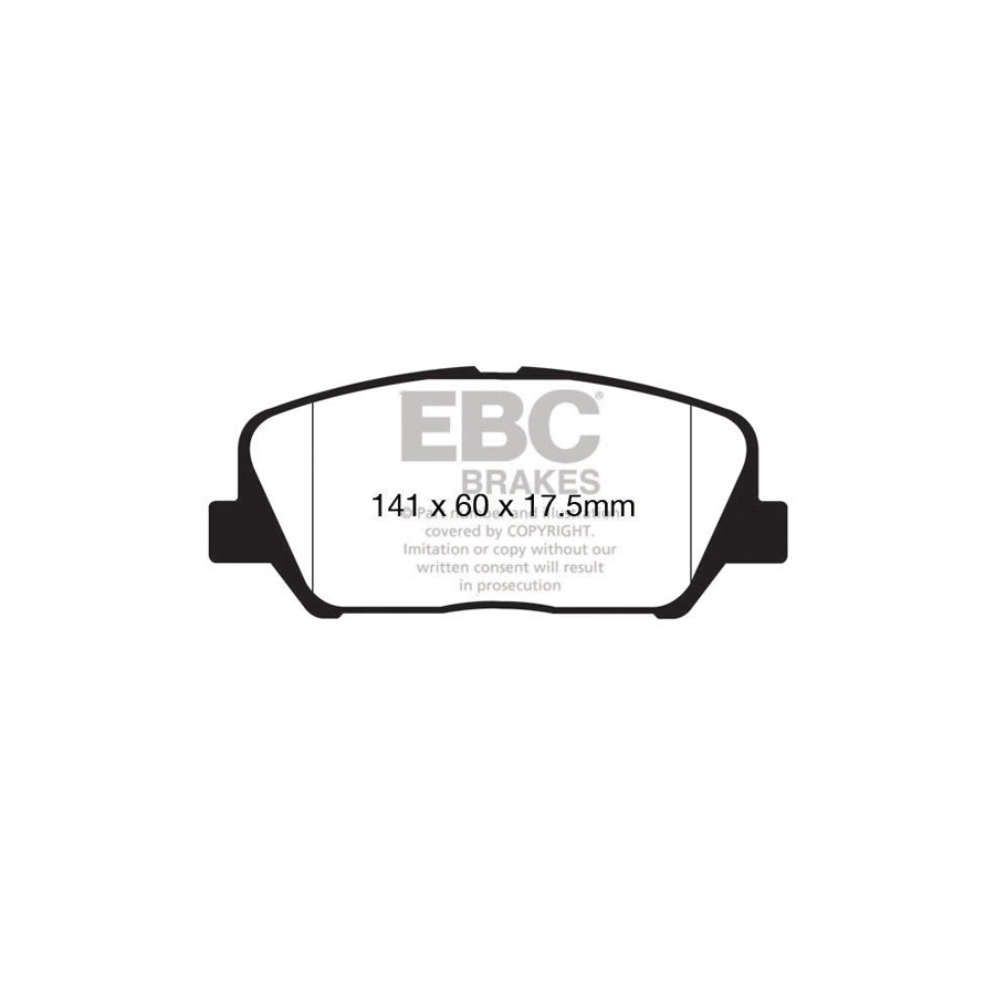 EBC PD03KF1482 Kia Optima (TF) Yellowstuff Front Brake Pad & Plain Disc Kit 2 | ML Performance UK Car Parts