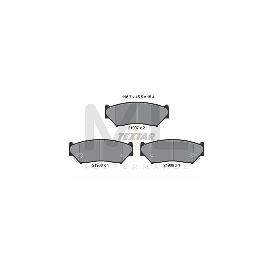 TEXTAR 2190701 Brake pad set with acoustic wear warning