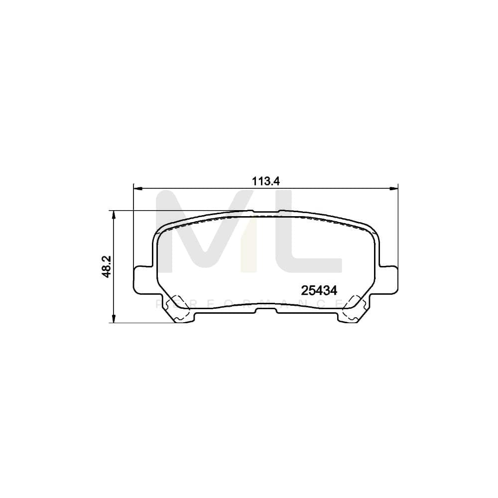Hella 8DB 355 040-131 Brake Pad Set For Toyota Hiace Not Prepared For Wear Indicator | ML Performance Car Parts