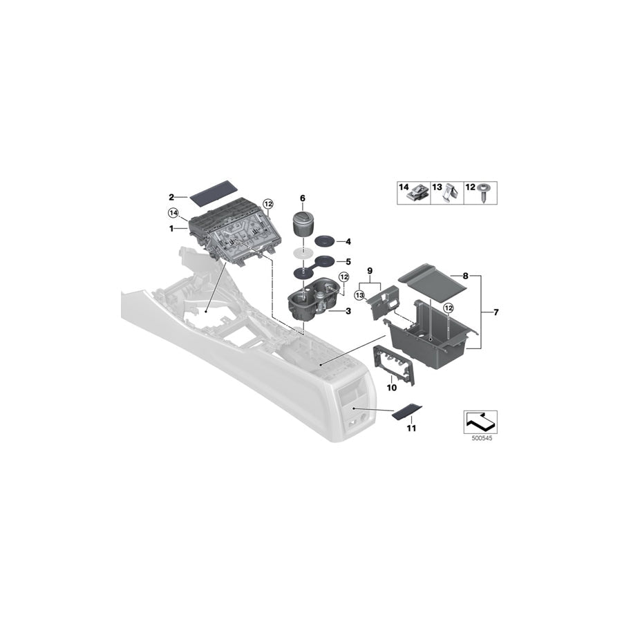 Genuine BMW 51166806851 G20 G21 Insert Mat, Center Armrest Storage Bin (Inc. 330d, 320d & 320dX)