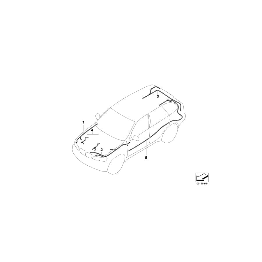Genuine BMW 61116914849 E53 Repair Wiring Set F Trunk (Inc. X5)