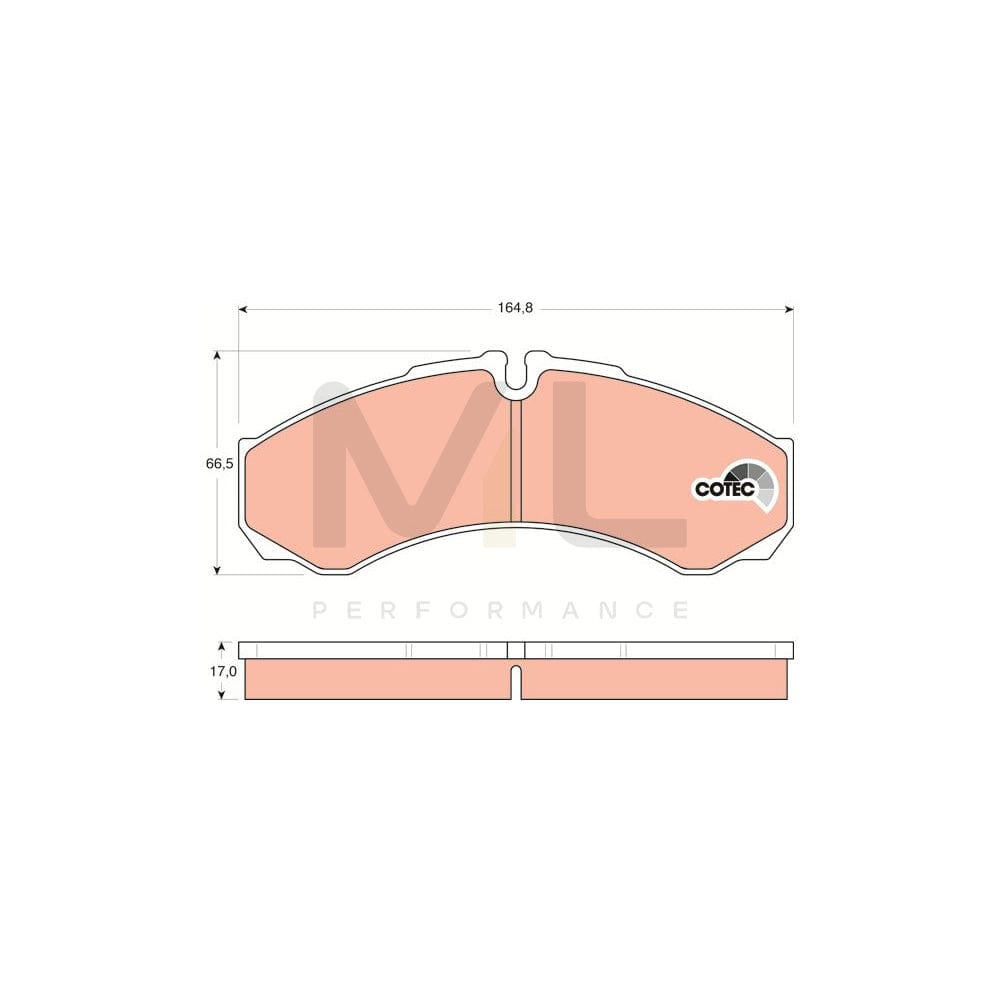 TRW Cotec Gdb1534 Brake Pad Set For Iveco Daily Prepared For Wear Indicator