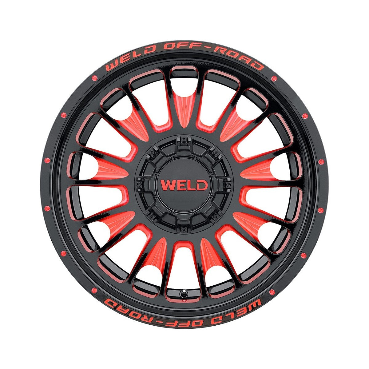 Weld W12200098601-P2 Scorch W122 Wheel 20x10 6x139.7 ET13 BS6.01 Gloss Black Milll Red