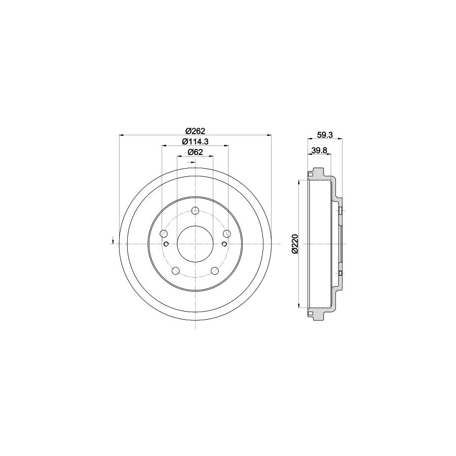 Hella 8DT 355 303-241 Brake Drum For Suzuki Sx4