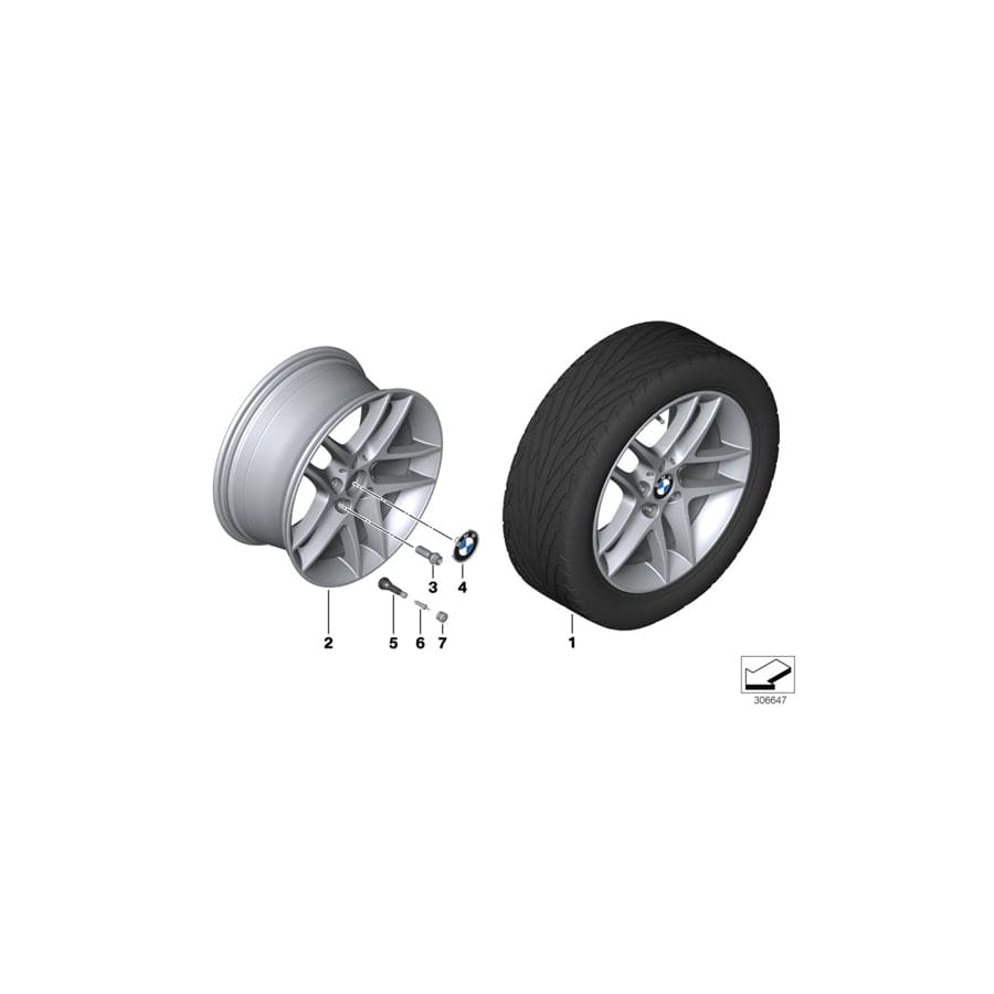 Genuine BMW 36116858734 E82 E87 E81 Gloss-Turned Light Alloy Rim 8,5JX18 ET:52 (Inc. 116i 2.0, 123d & 135i)