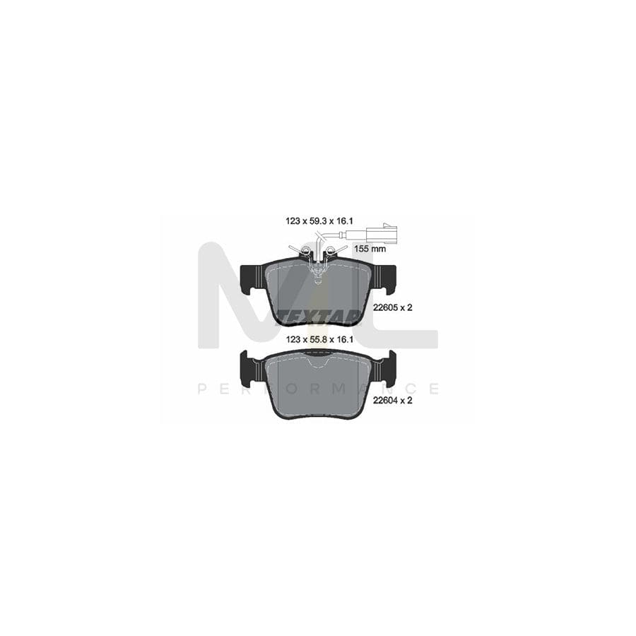 TEXTAR 2260501 Brake pad set with integrated wear warning contact