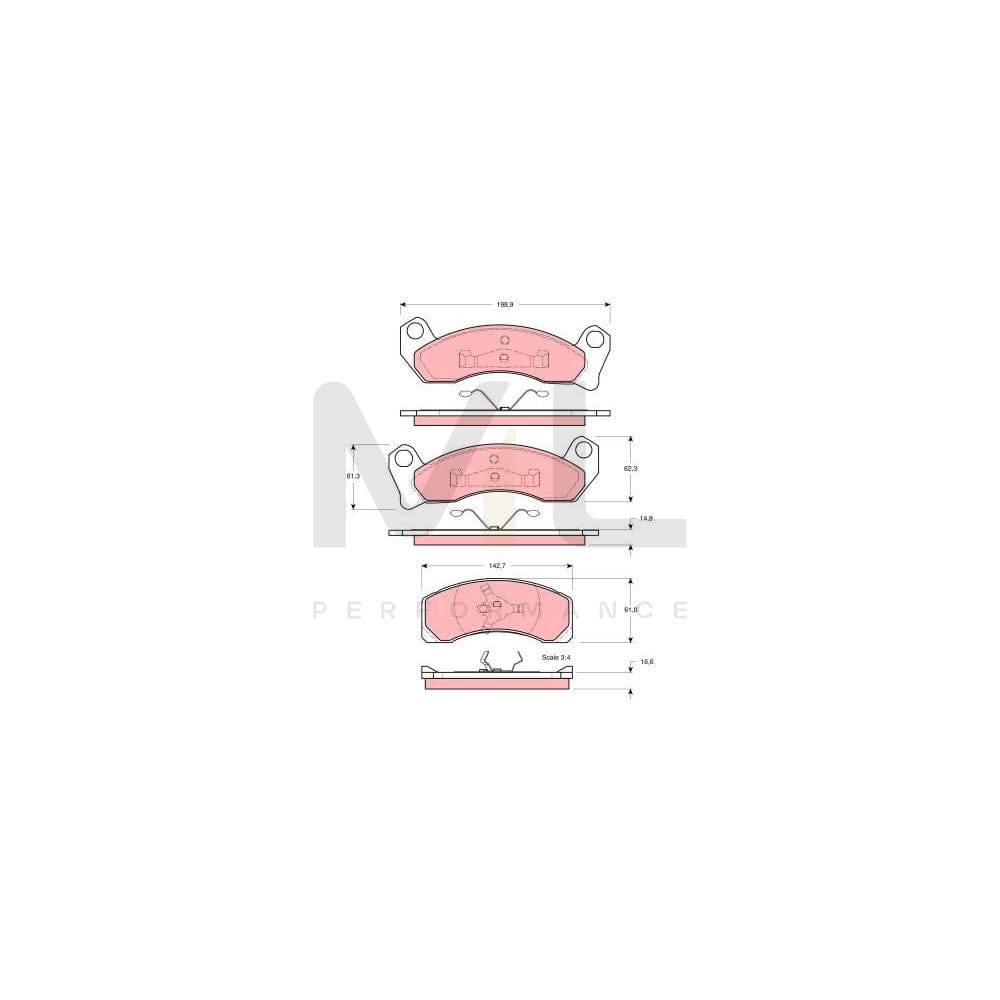 TRW Gdb4027 Brake Pad Set Not Prepared For Wear Indicator
