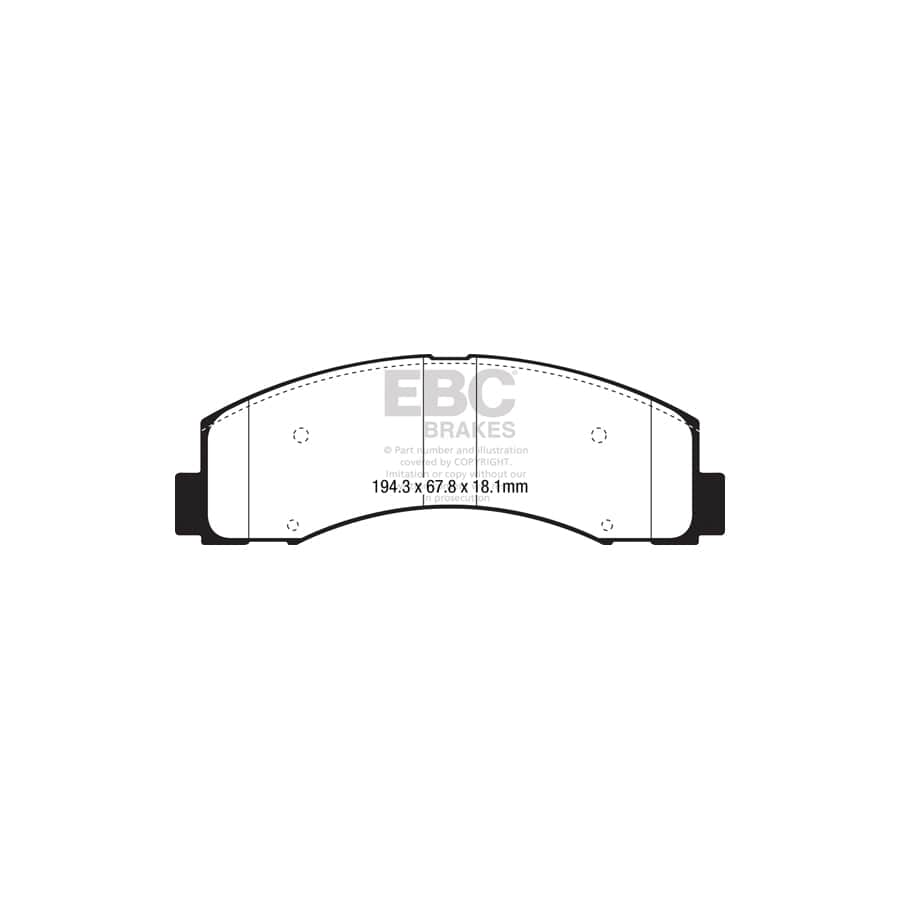 EBC PD03KF1574 Ford F-150 Yellowstuff Front Brake Pad & Plain Disc Kit 2 | ML Performance UK Car Parts