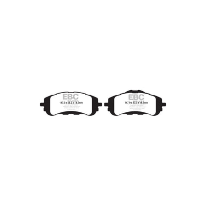 EBC PD03KF1489 Peugeot 308 Yellowstuff Front Brake Pad & Plain Disc Kit - Bosch/ATE Caliper 2 | ML Performance UK Car Parts