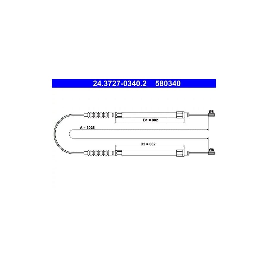 ATE 24.3727-0340.2 Hand Brake Cable