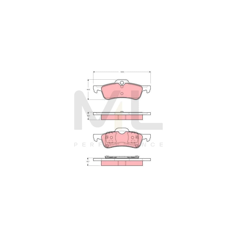 TRW Gdb1477 Brake Pad Set Prepared For Wear Indicator
