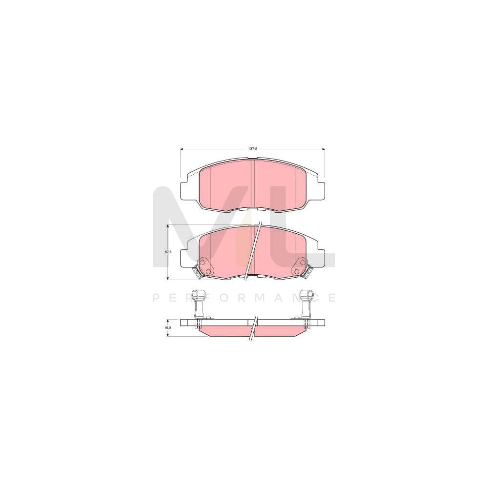 TRW Gdb3144 Brake Pad Set For Honda Civic Vii Saloon (Es, Et) With Acoustic Wear Warning