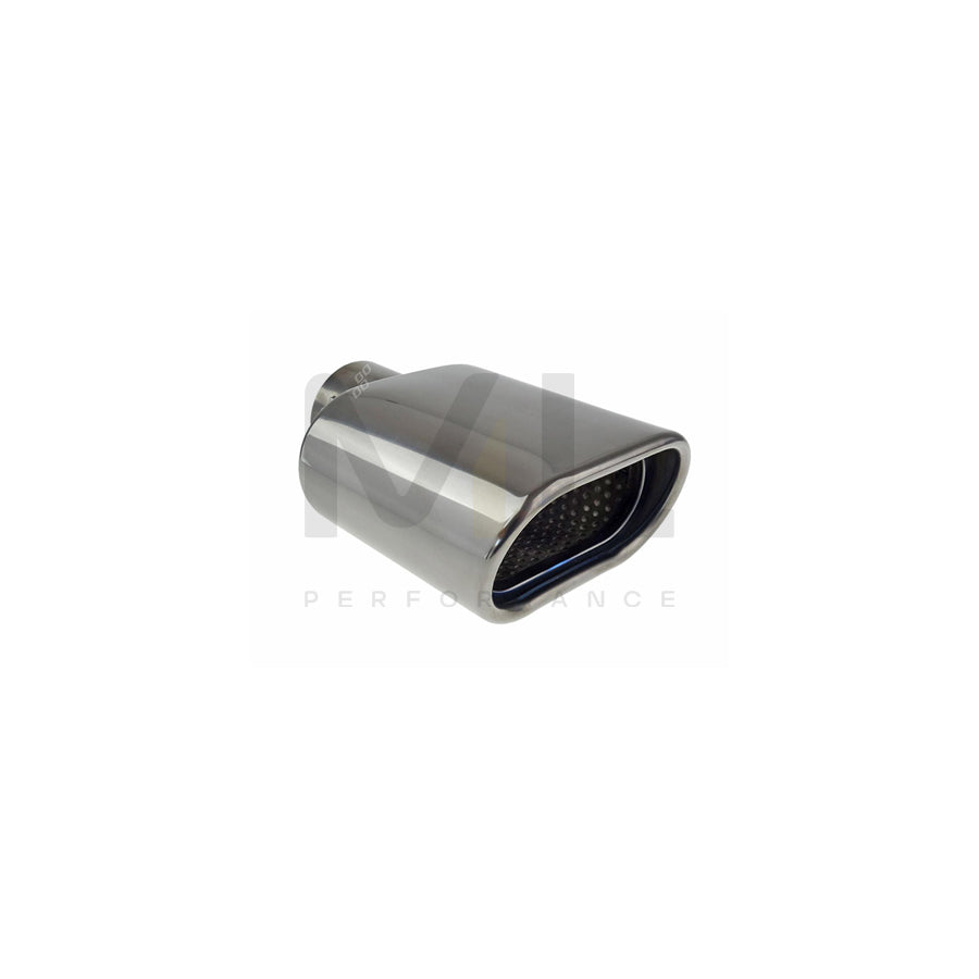 AMiO MT 019BC 02192 Exhaust tip Dark, Silver, oval, Wide, Stainless Steel, 168mm, 56mm