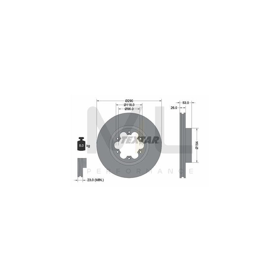 TEXTAR 93240600 Brake Disc Internally Vented, without wheel hub, without wheel studs  - 1 piece