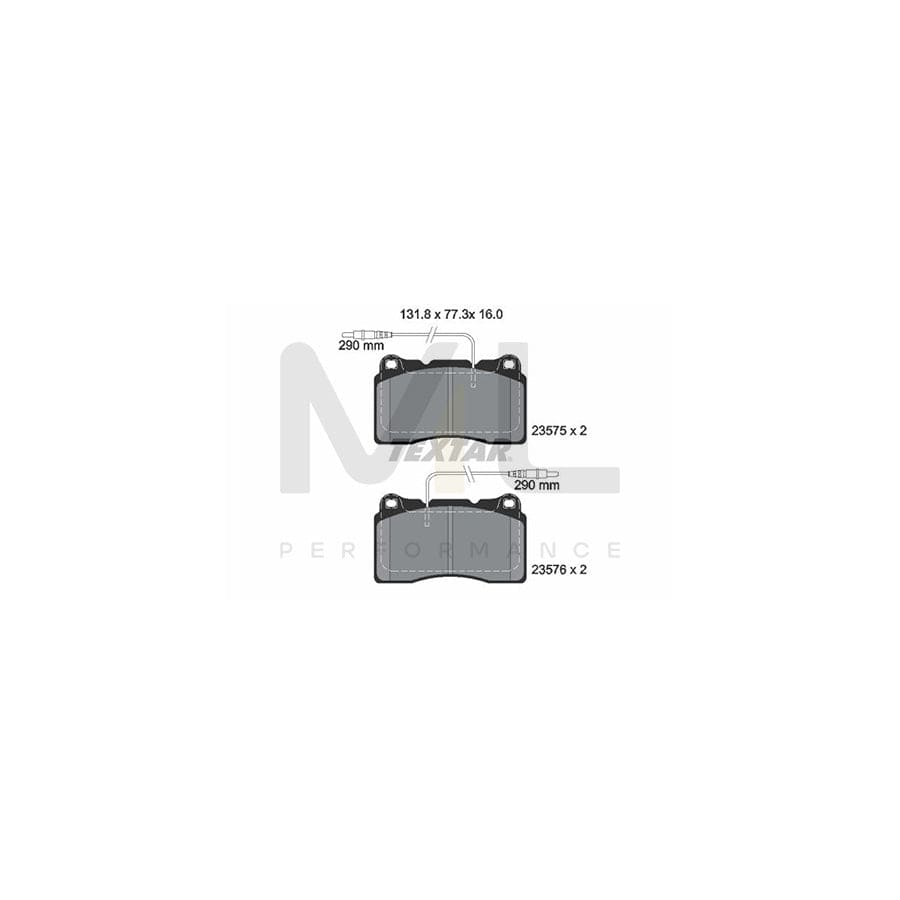 TEXTAR 2357501 Brake pad set with integrated wear warning contact