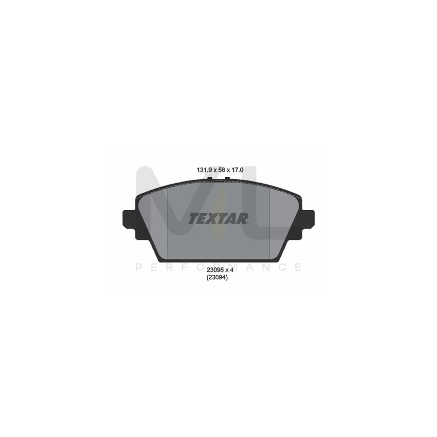 TEXTAR 2309501 Brake pad set not prepared for wear indicator