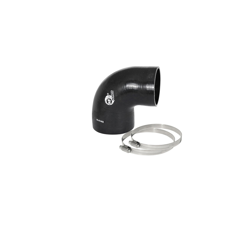 aFe 59-00073 (4 IN ID to 3-3/8 IN ID x 90 Deg.) Elbow Reducing Coupler - Black Replacement Coupling Kit