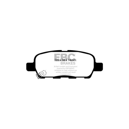 EBC DP21666 Nissan Greenstuff Rear Brake Pads - Akebono/Brembo Caliper (Inc. Skyline V35 & Stagea) 2 | ML Performance UK Car Parts