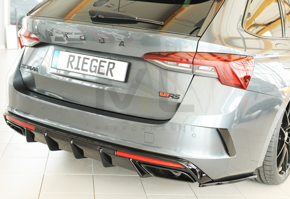 Rieger 00088257 Skoda NX Octavia RS Rear Side Splitter 3 | ML Performance UK Car Parts