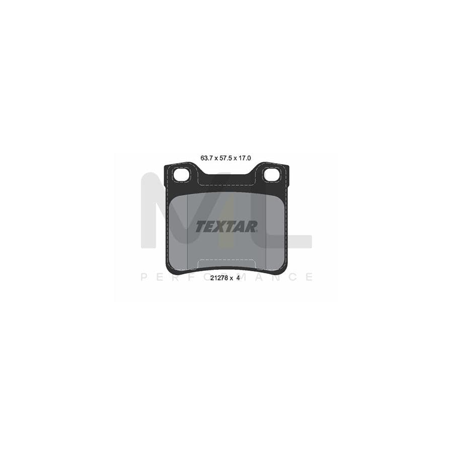 TEXTAR 2127803 Brake pad set not prepared for wear indicator, with accessories