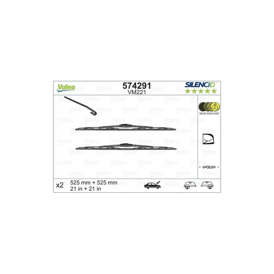 Valeo Silencio Conventional Set, Silencio Performance 574291 Wiper Blade