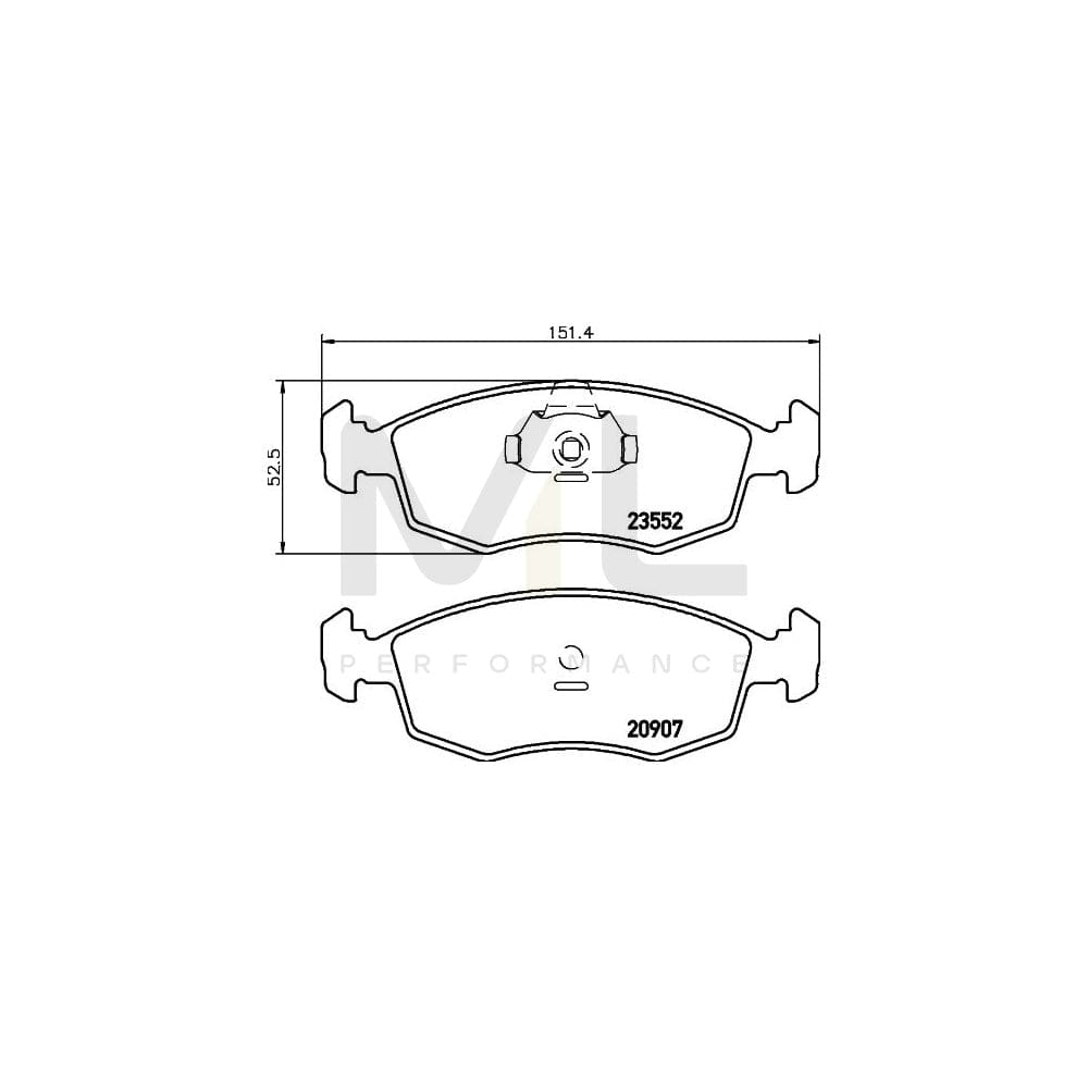 Hella 8DB 355 009-131 Brake Pad Set Not Prepared For Wear Indicator | ML Performance Car Parts