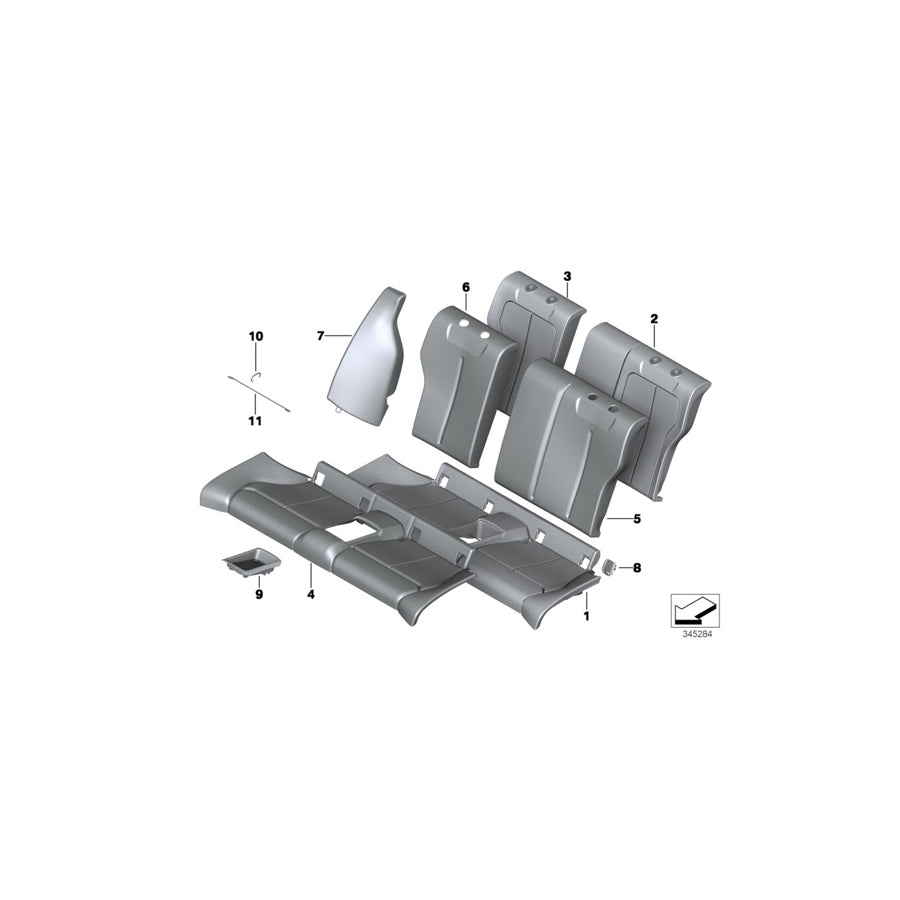 Genuine BMW 52207268372 F22 F87 Left Backrest Upholstery (Inc. M2, 220i & 230iX)