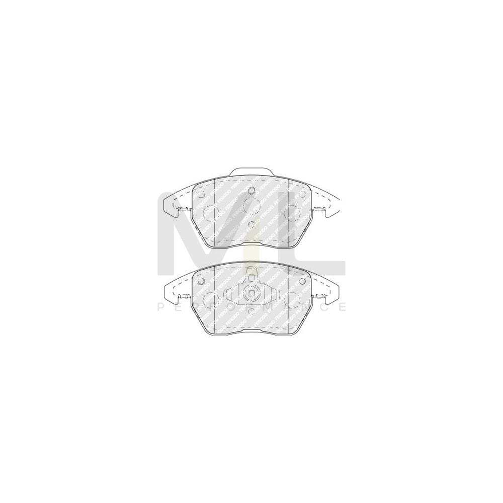 Ferodo FDB5110 Brake Pad Set Not Prepared for Wear Indicator, With Piston Clip, Without Accessories