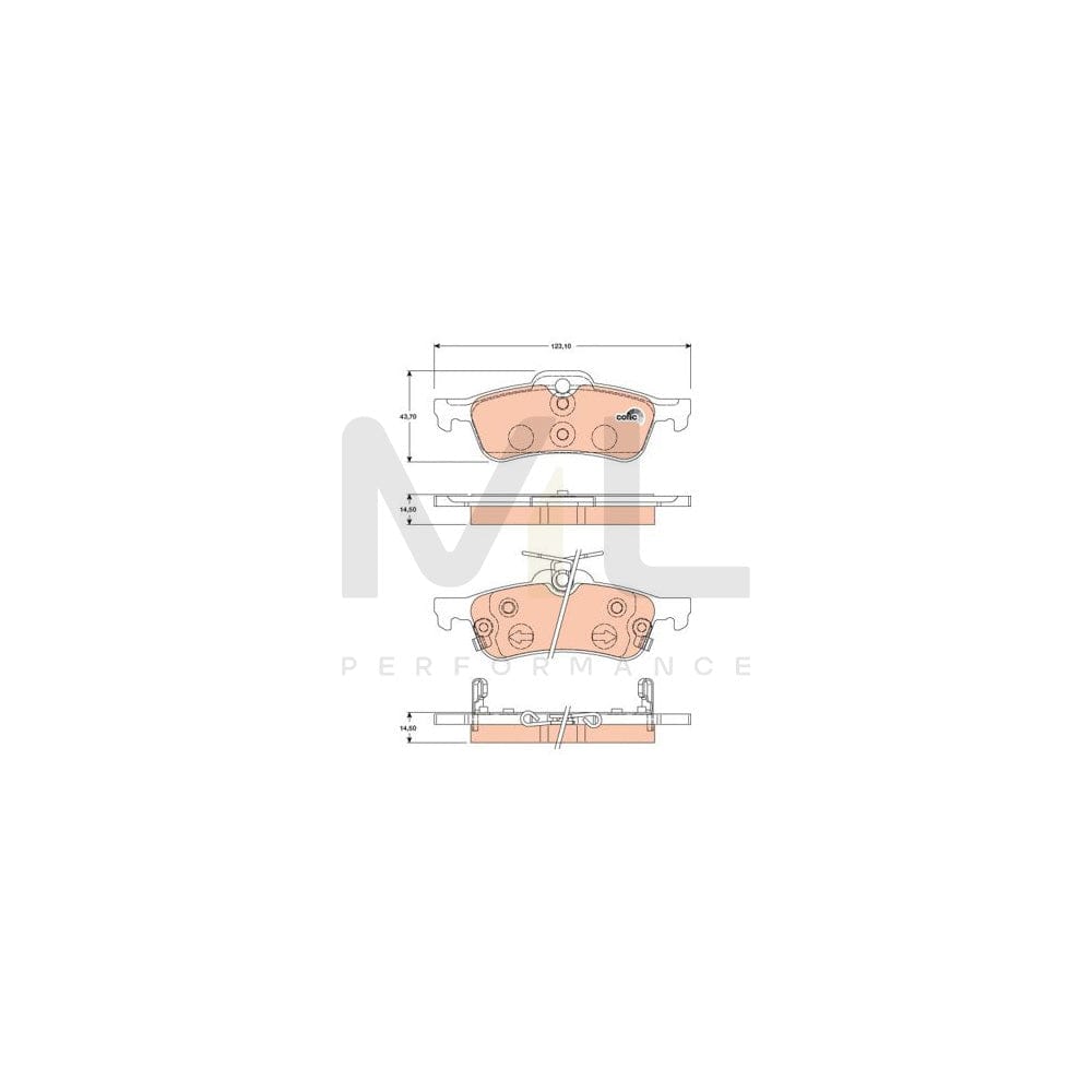 TRW Cotec Gdb3458 Brake Pad Set With Acoustic Wear Warning