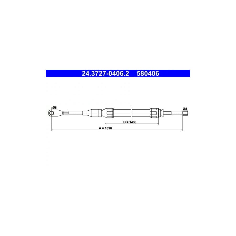 ATE 24.3727-0406.2 Hand Brake Cable Suitable for Mercedes-Benz /8