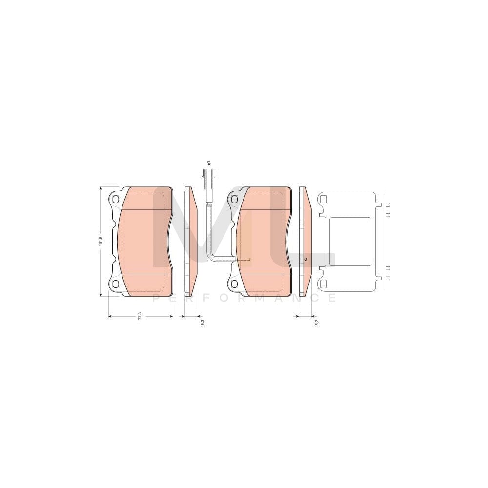 TRW Gdb1645 Brake Pad Set For Alfa Romeo 156 Sportwagon (932) Incl. Wear Warning Contact