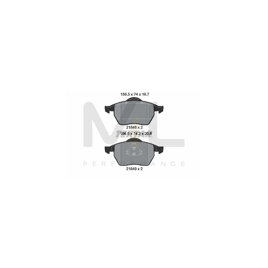 TEXTAR 2184802 Brake pad set not prepared for wear indicator