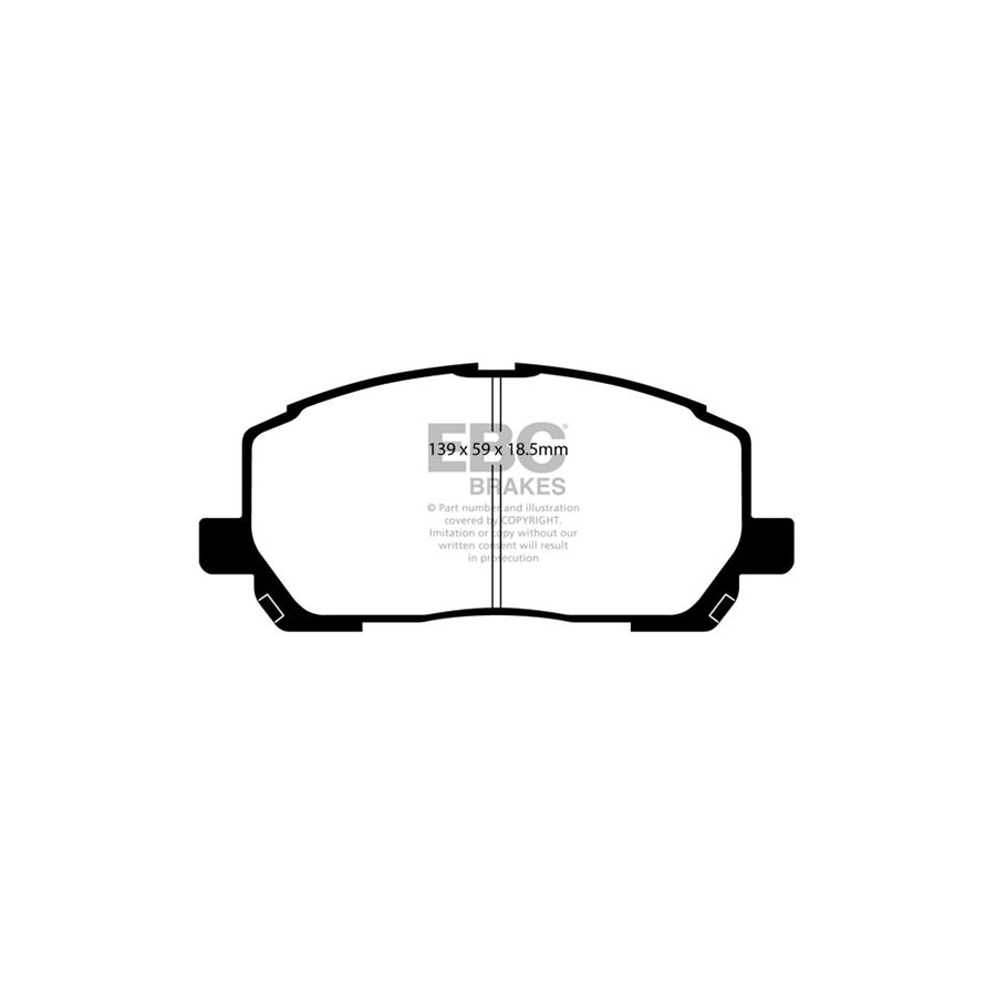 EBC PD01KF1815 Toyota Highlander Greenstuff Front Brake Pad & Plain Disc Kit  2 | ML Performance UK Car Parts