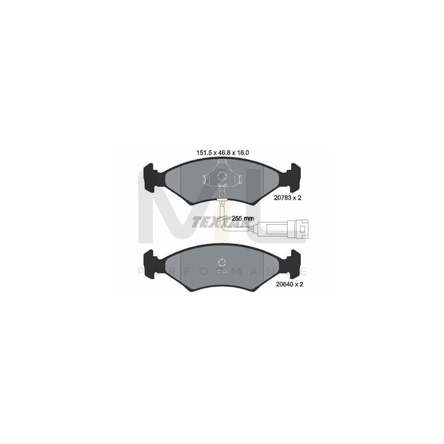 TEXTAR 2078302 Brake pad set with integrated wear warning contact