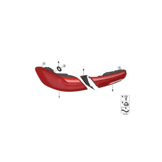 Genuine BMW 63217451770 G16 F93 G14 Tail Light Finisher, Right (Inc. 840iX, M8 & 840dX)