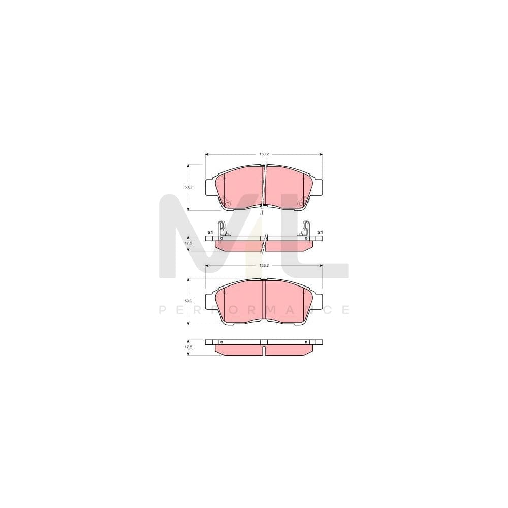 TRW Gdb3300 Brake Pad Set With Acoustic Wear Warning